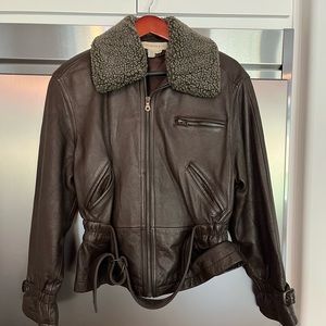 100% Leather Bomber Jacket Vintage